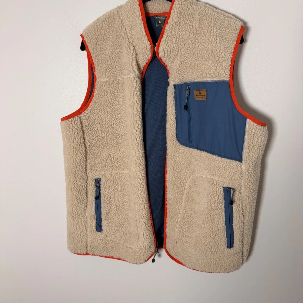 Eddie Bauer Rangefinder Sherpa Vest (XL) Contrasting Trim Casual Staple Piece